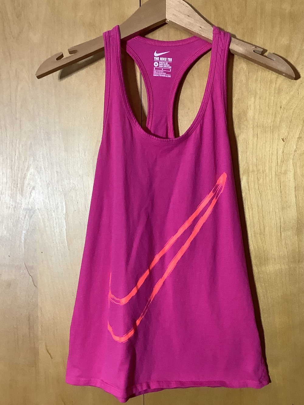 Nike Athletic Cut hot pink racer back tank, size medium